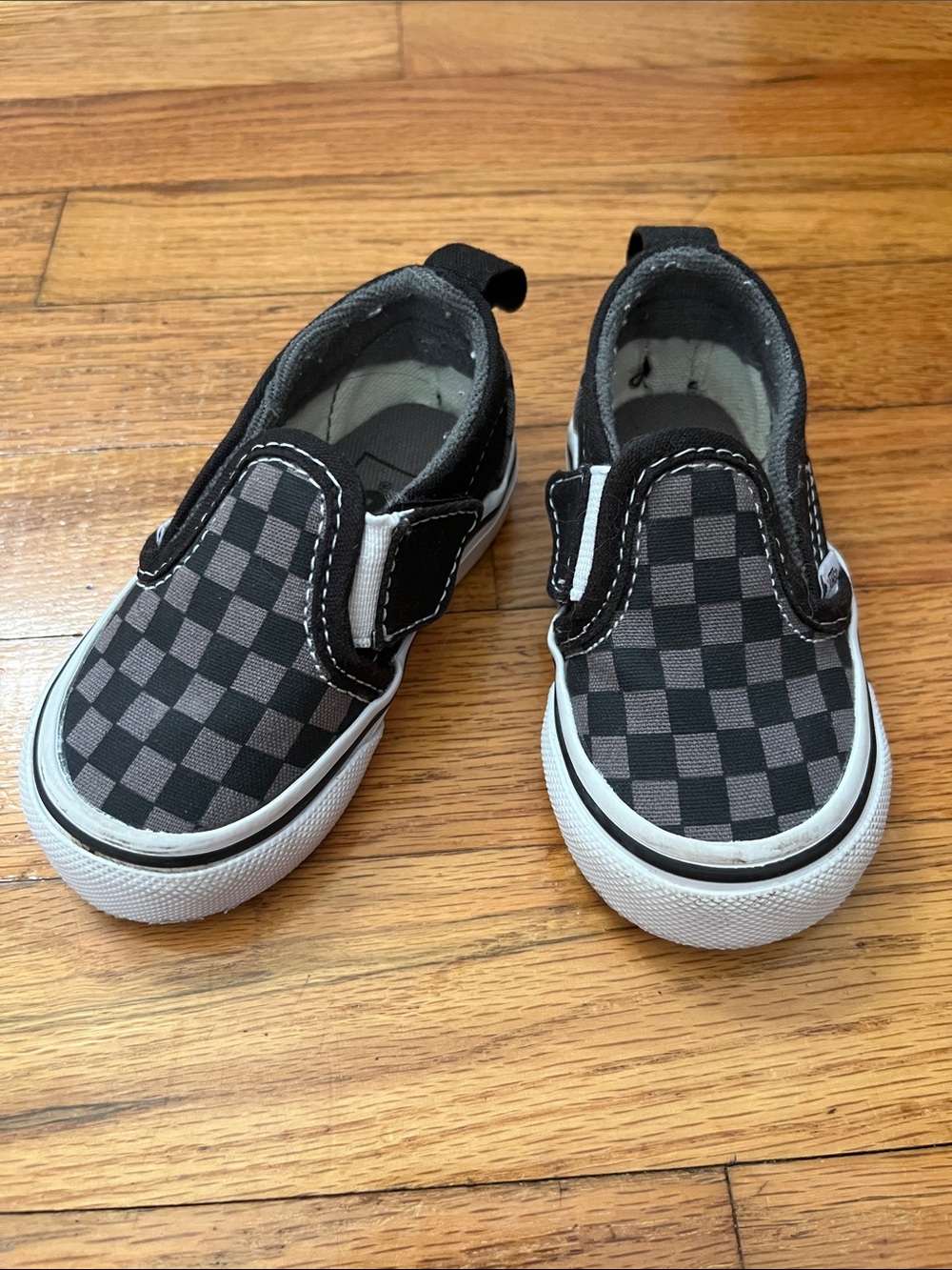 Infant Black & Gray Check Slip-On Vans